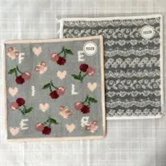 ラブラリー♡キープスマイリングチェリー＆クインテットレースハンカチ２枚フェイラー