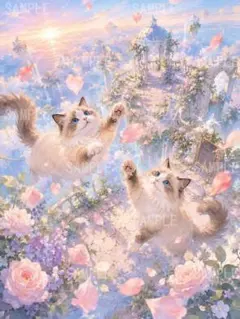 一作限り】花の橋をかけるシャム猫の子猫 シャム猫L1004 - メルカリ
