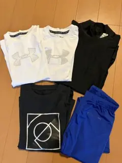 【中古】ジュニア130 UAインナー,adidasインナー タイツはおまけ