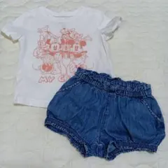 【最終価格】ミッキーマウス Tシャツとデニムショートパンツ セット