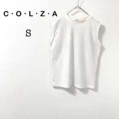 【コルザ】ノースリーブ 薄手 ニット ホワイト シンプル カジュアル 涼しい Sのサムネイル