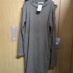 chocol raffine robe モカ色ロングニットワンピース Fサイズ