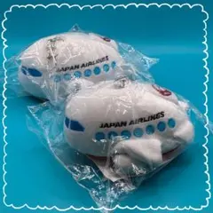 JAL 日本航空 飛行機ぬいぐるみ型リール付きパスケース 2個セット