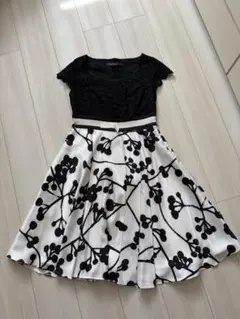 RUIRUE BOUTIQUE 半袖 膝丈ワンピース Lサイズ モノトーン