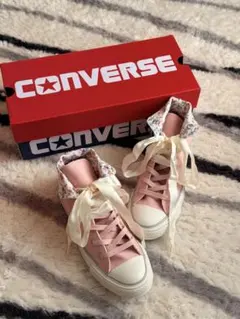 新品未使用コンバース ALL STAR ハイカットピンク花柄 23CM