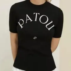 PATOU 半袖コットンブレンドニット ブラックLのサムネイル