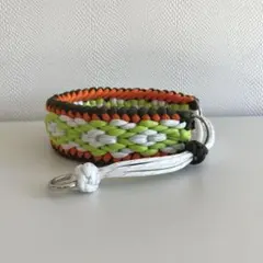 パラコード ハンドメイド 60m オレンジブラウン グレージュ 首輪