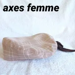 axesfemme アクシーズファム 後ろリボンベレー帽 ピンク チェックのサムネイル
