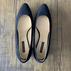 Fabio rusconi 黒 スエードポインテッドトゥパンプス 38