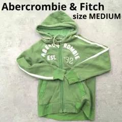 289○ Abercrombie & Fitch 緑色 パーカー MEDIUM