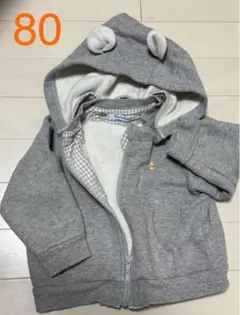 グレー フード付き トレーナー 80