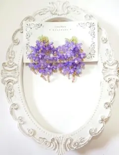 藤の花 スワロフスキー ピアスorイヤリング