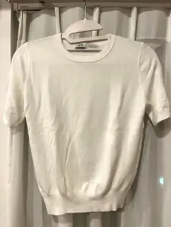 ZARA ホワイト 半袖ニット Sサイズ