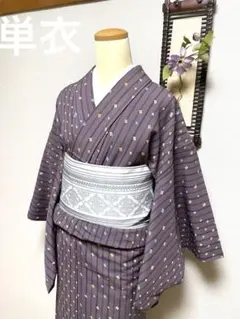 胴抜き単衣　洗える小紋　ポリエステル　幾何学模様　身丈（肩から）155㎝