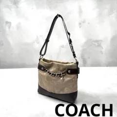 COACH コーチ 2way サテンチェーンダッフル ショルダーバッグ