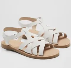 新品☆ZARA ザラ フラットサンダル 24cm 37 ホワイト
