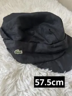 【ラコステ】キャップ レディース　リネン100 57.5cm ブラック　黒