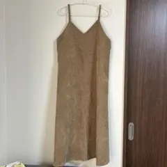 GU キャミソールワンピース コーデュロイキャミソールワンピース ベージュ M