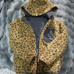 ヒョウ柄 フリースジャケット フード付き