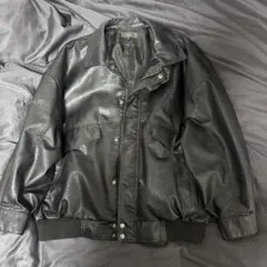 【CLEL】ヴィンテージデザイン合皮ブルゾン