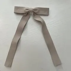 【美品】ベージュサテンリボンヘアアクセサリー