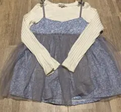 エニィファム　any FAM 花柄 チュール 長袖カットソー Tシャツ