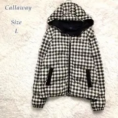 Callaway 中綿ジャケット チェック柄 フード付防寒 ゴルフ レディースL