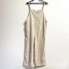 コーデュロイ キャミサロペット ワイドパンツ オールインワン アイボリー