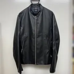 BEAMS HEARTシングルライダース ブラック レザージャケット XL 羊革 BEAMS HEART（ビームスハート）の「リアルレザー シングル