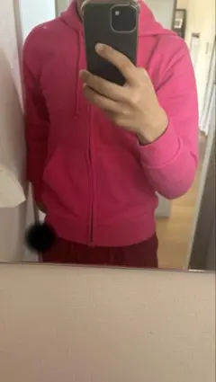 ピンクジップパーカー 短丈　 fucktheindustry punkandyo