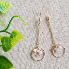 ゆらゆらピアス。:°ஐ♡*ピンク　No.360