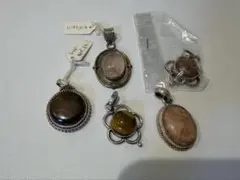 ［まとめ売り］シルバー925刻印入り　天然石ペンダントトップ