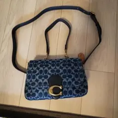 Coach ネイビー ロゴショルダーバッグ