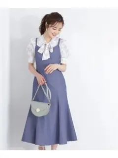 美品◆プロポーションボディドレッシング マーメイドキャミワンピース ブルー PS