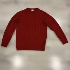 BEAUTY & YOUTH ケーブルニットセーター XL レッド