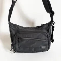 ロゴ綺麗　ロゴショルダー紐 Porter キャンバス　バッグ ブラック