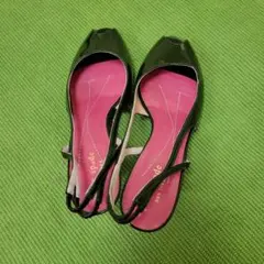 Kate Spade オープントゥハイヒール 黒