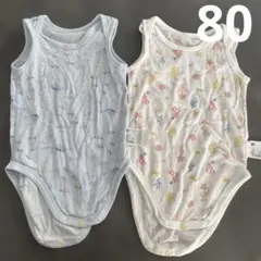 ユニクロ　ノースリーブロンパース　80 2枚セット