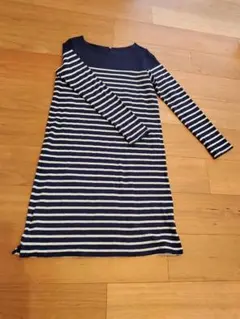 ストライプ 長袖チュニック Lサイズ ネイビー