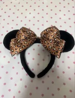 ミニーマウス ヒョウ柄カチューシャ
