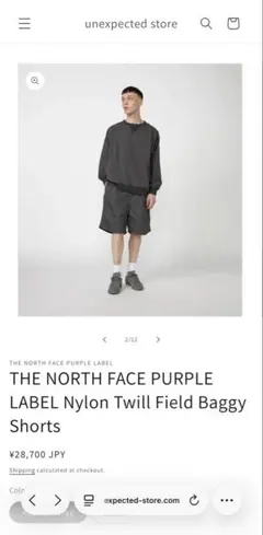 THE NORTH FACE PURPLE LABEL ナイロンツイル ショーツ
