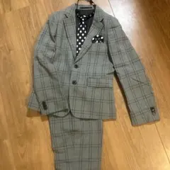 グレー チェック柄 フォーマルスーツ 130㎝