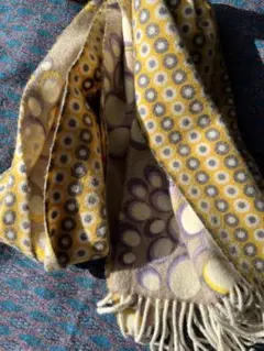 円形模様 マフラー ウール