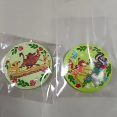 ディズニー刺繍缶バッチ　バンビ　ライオンキング　２個セット