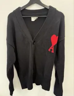ami カーディガン M 黒 ハート刺繍 ami カーディガン 黒 ハート刺繍 - メルカリ