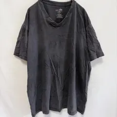 Royal Fashion【L】Vネック半袖Tシャツ　グレー　コットン100％
