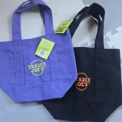 TRADER JOE'S トートバッグ パープル ブラックセット