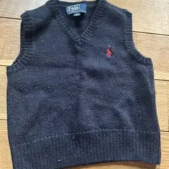 Polo by Ralph Lauren 黒 Vネックベスト 90