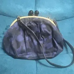 ネイビー 迷彩柄 がま口ショルダーバッグ