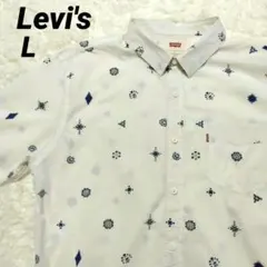 Levi's リーバイス 半袖アロハ系シャツ 総柄 ホワイトLサイズのサムネイル